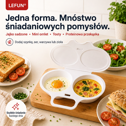 👑👑LEFUN® Szybka forma do śniadania do mikrofalówki – 2 przegródki, 2 smaki, nieskończone możliwości 🍳💥