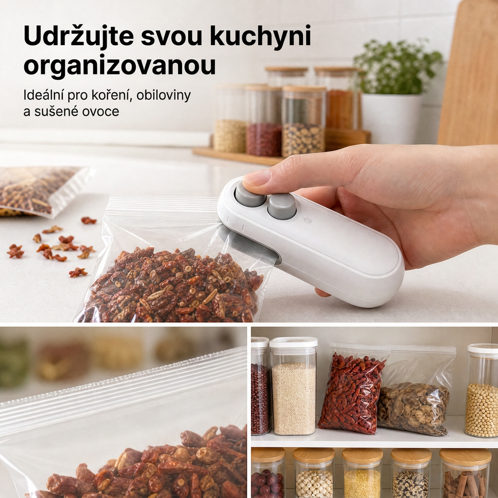 Vitalisys® Przenośna ładowalna zgrzewarka do woreczków – 2w1 USB-C mini urządzenie do zgrzewania i cięcia ✨