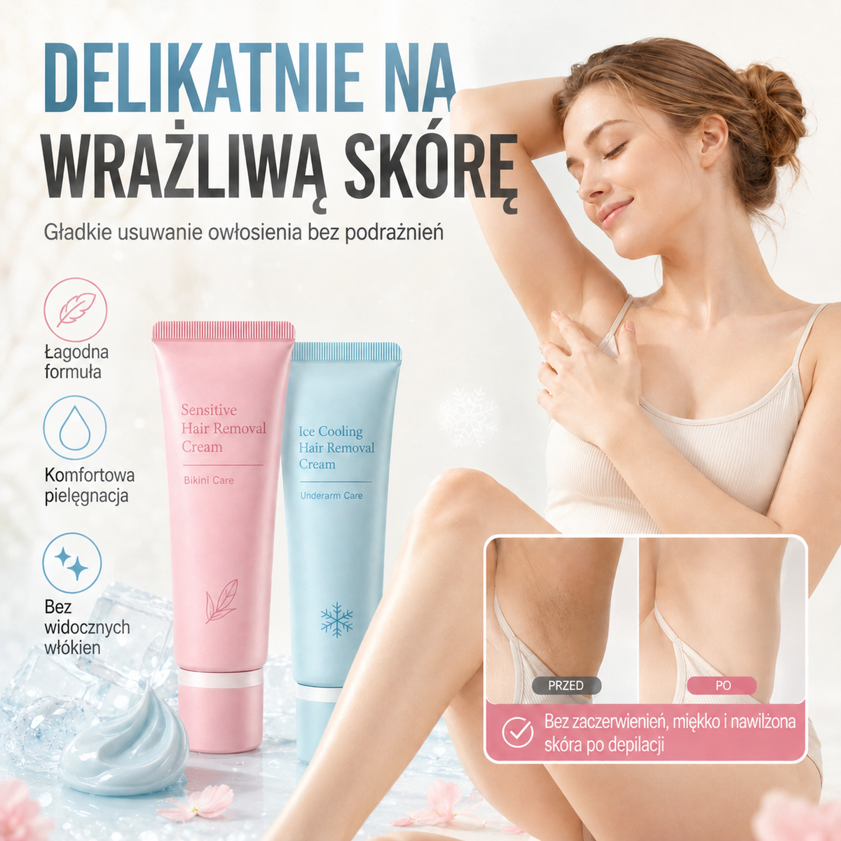 🔥🔥Delikatny krem do bezbolesnego usuwania owłosienia🌟odpowiedni zarówno dla kobiet, jak i mężczyzn